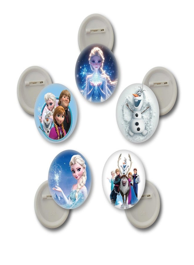 دي2سي دبابيس شخصية أميرة الشتاء المتحركة من D2C - مجموعة من 5 دبابيس خلفية لهدايا حفلات الأطفال، والحقائب المدرسية، وحقائب الظهر، ومجموعات الهدايا (58 مم) - Image 1